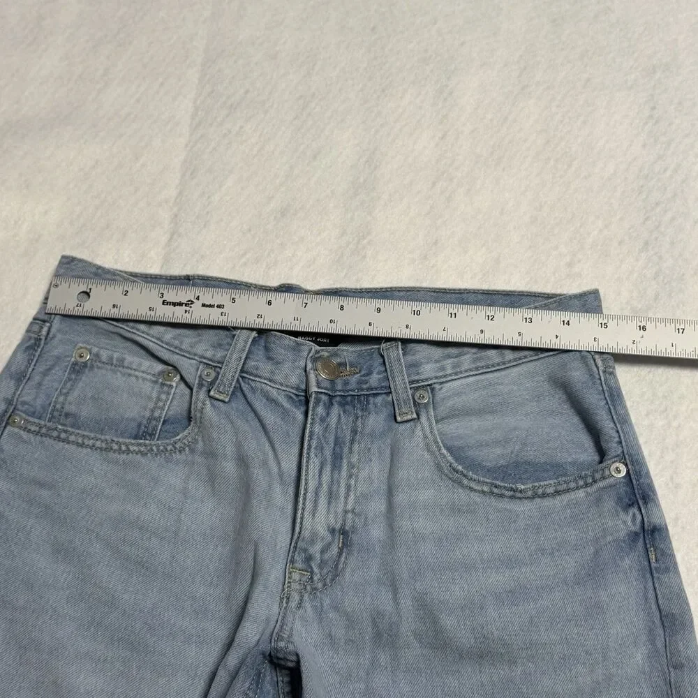 Aeropostale Baggy Jort Shorts Women’s 4 Blue Low Rise Baggy Denim Light Wash